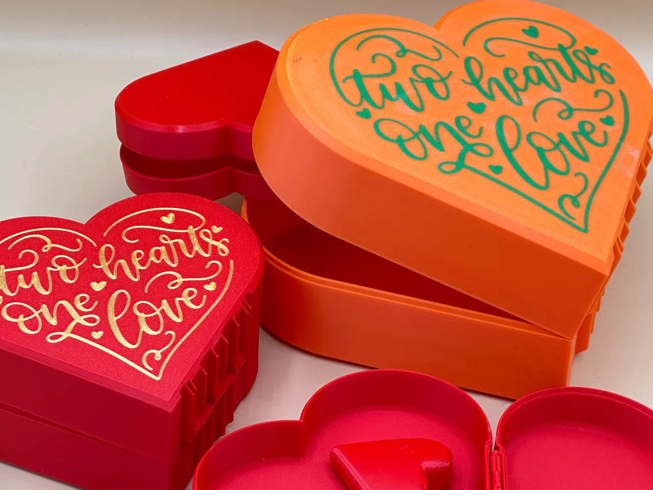 Two Hearts One Love＂ Heart-Shaped Print-in-Place Box by JAV3D