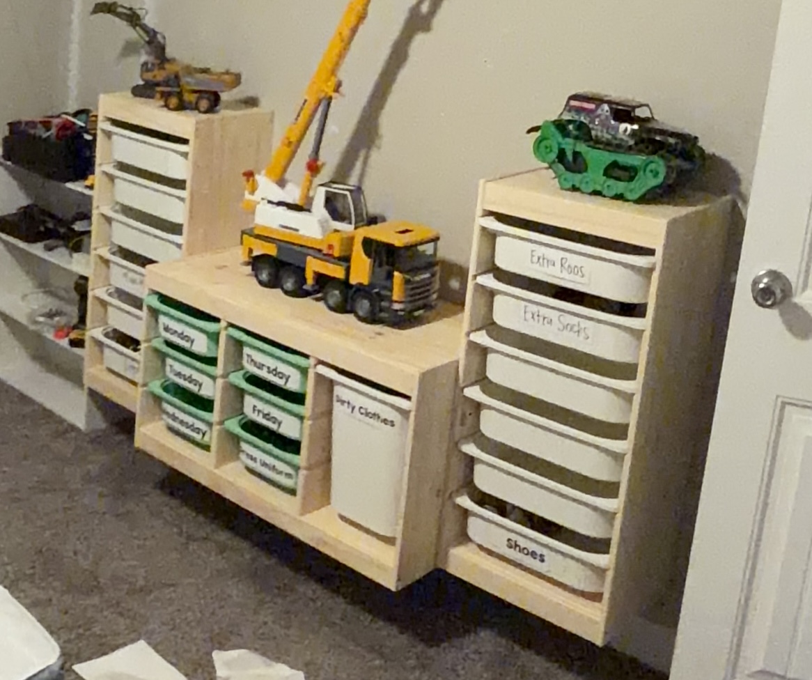 Wall mount bracket for Ikea Trofast storage system