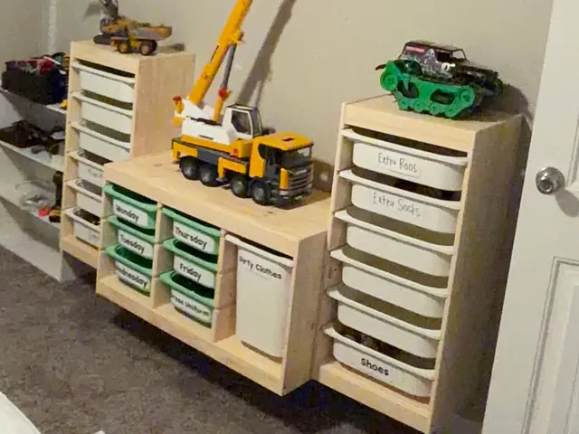 Wall mount bracket for Ikea Trofast storage system