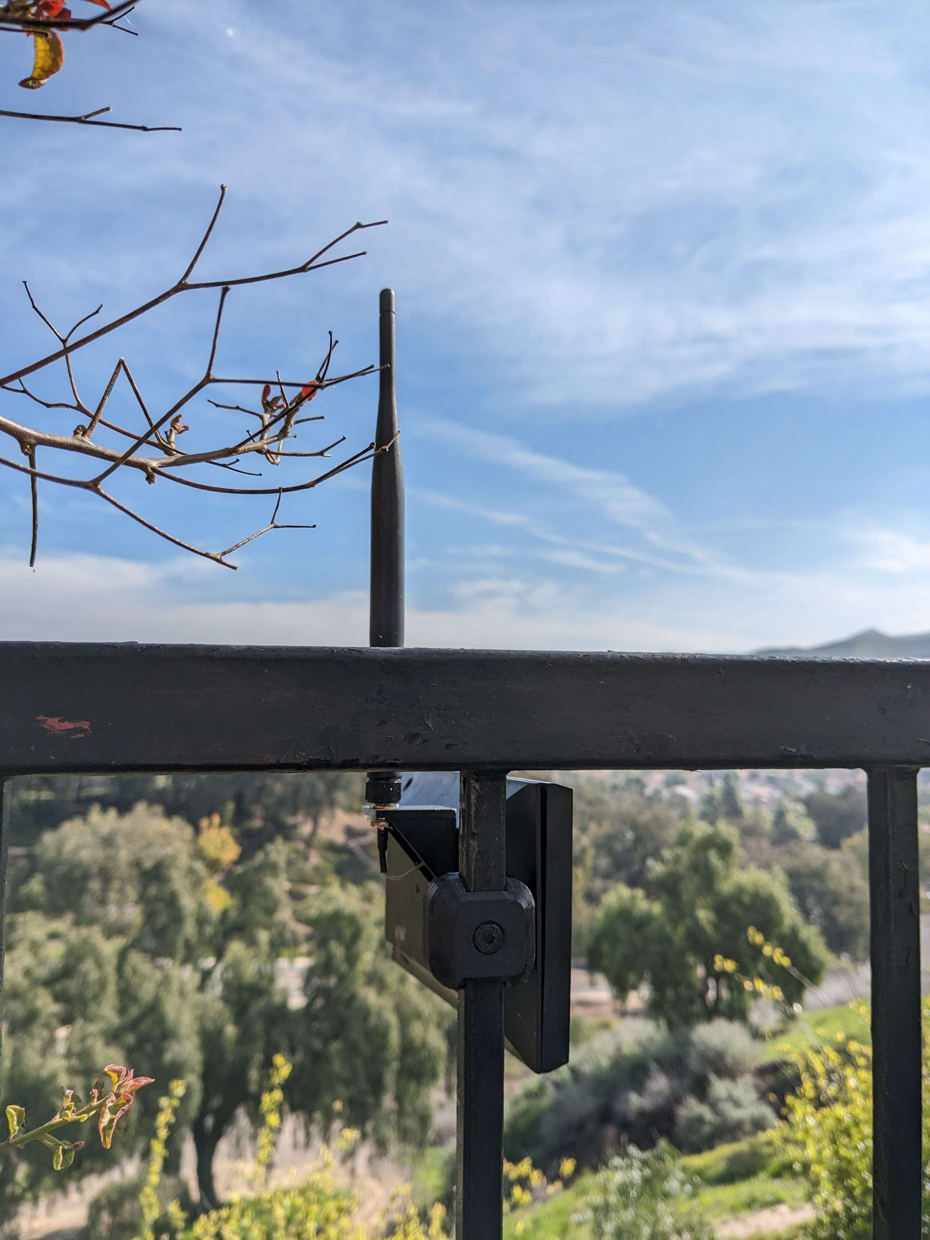 Meshtastic Solar Node railing mount