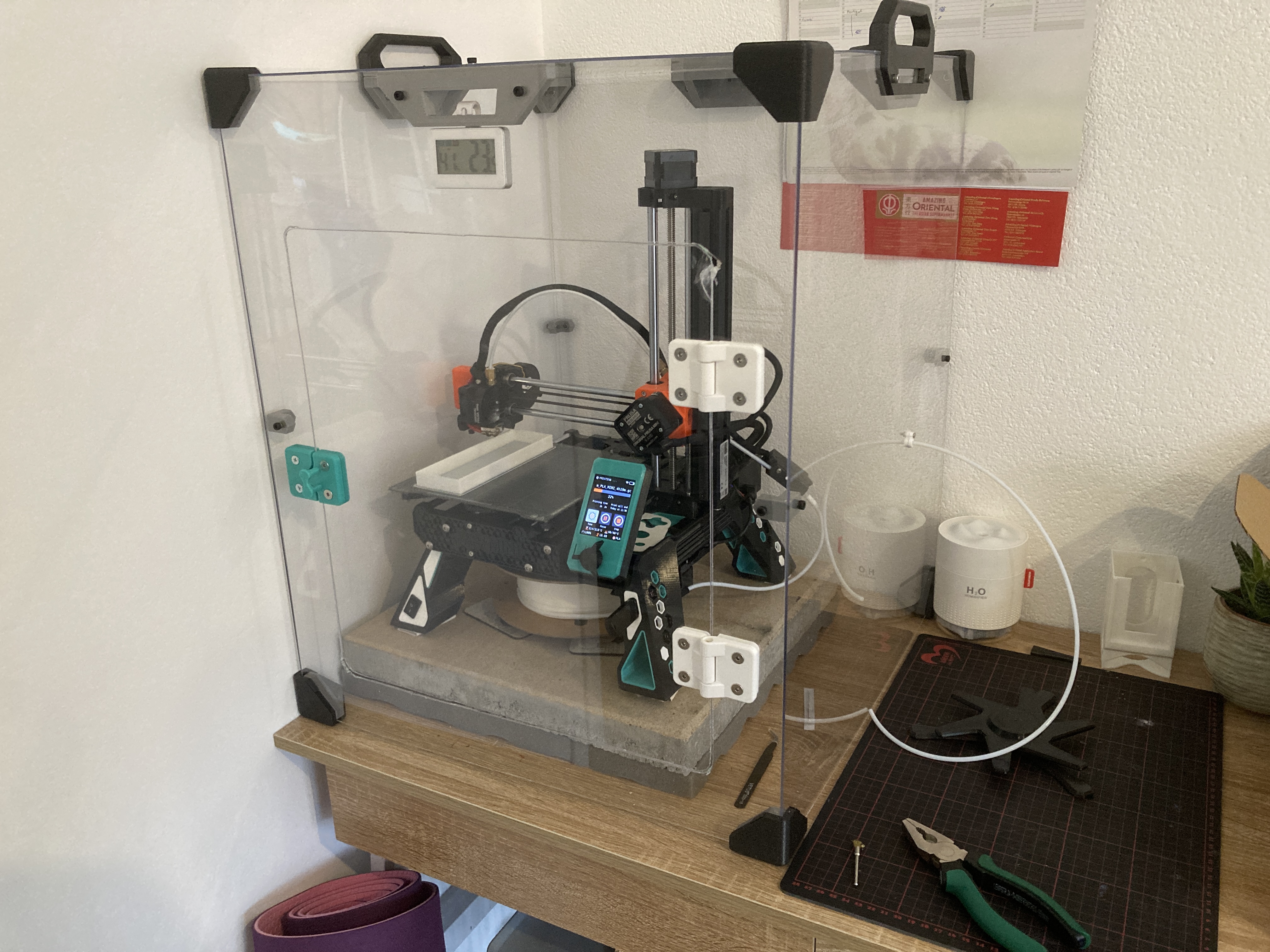 Prusa Mini Enclosure minimalistic + low budget (2mm plexiglass, M4)