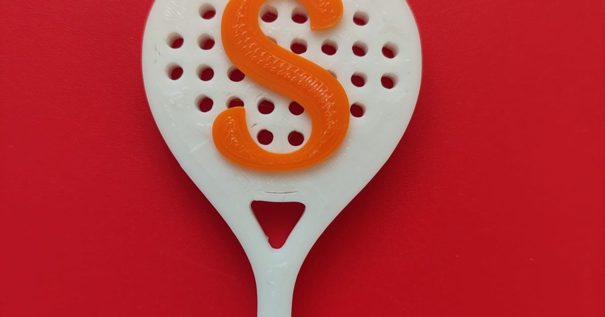 Llavero Pala de Padel con nombre o inicial - Memola 3D