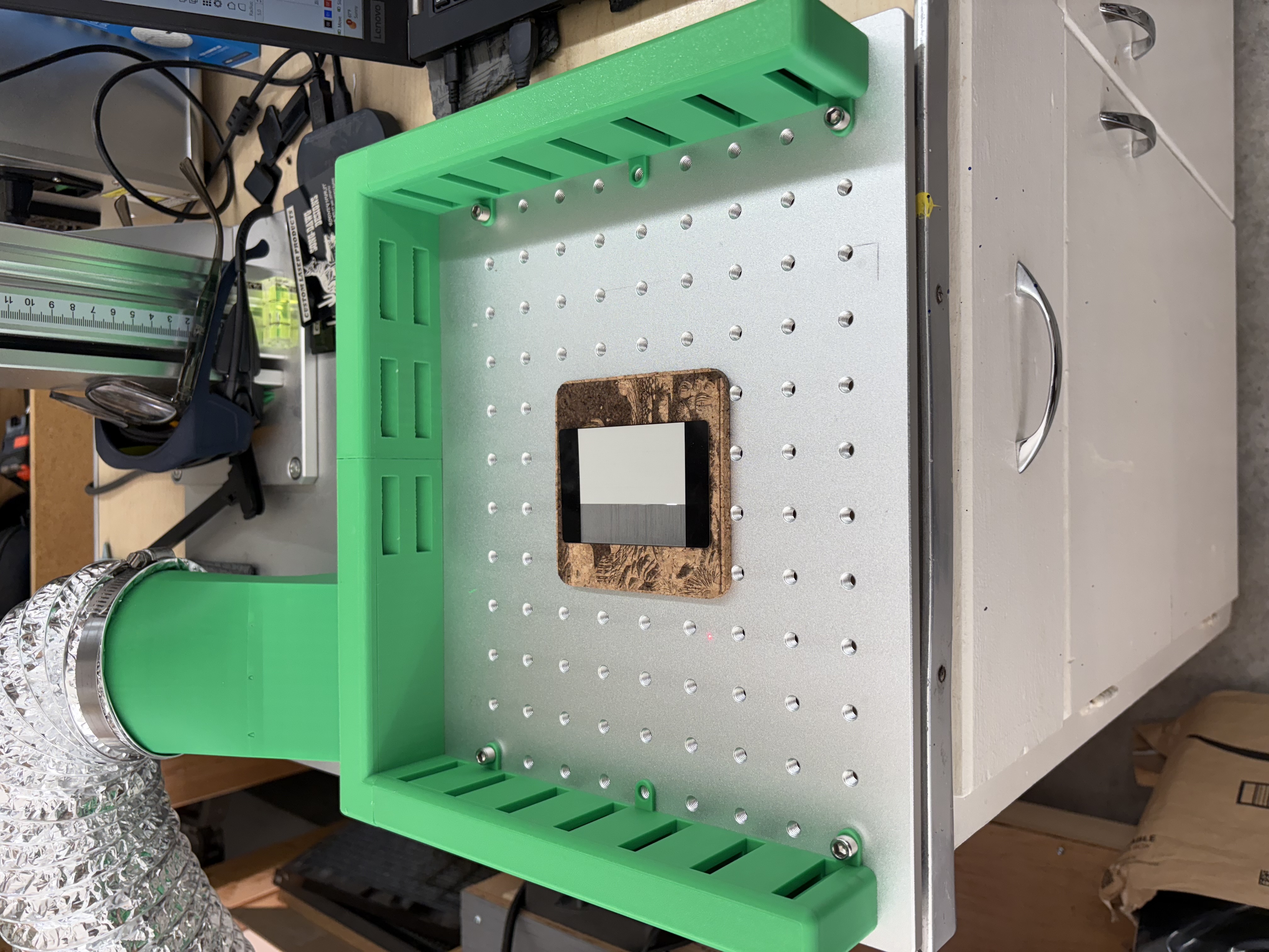 Low-Profile Fume Extractor for Laser Engravers (4" Vent Hose)