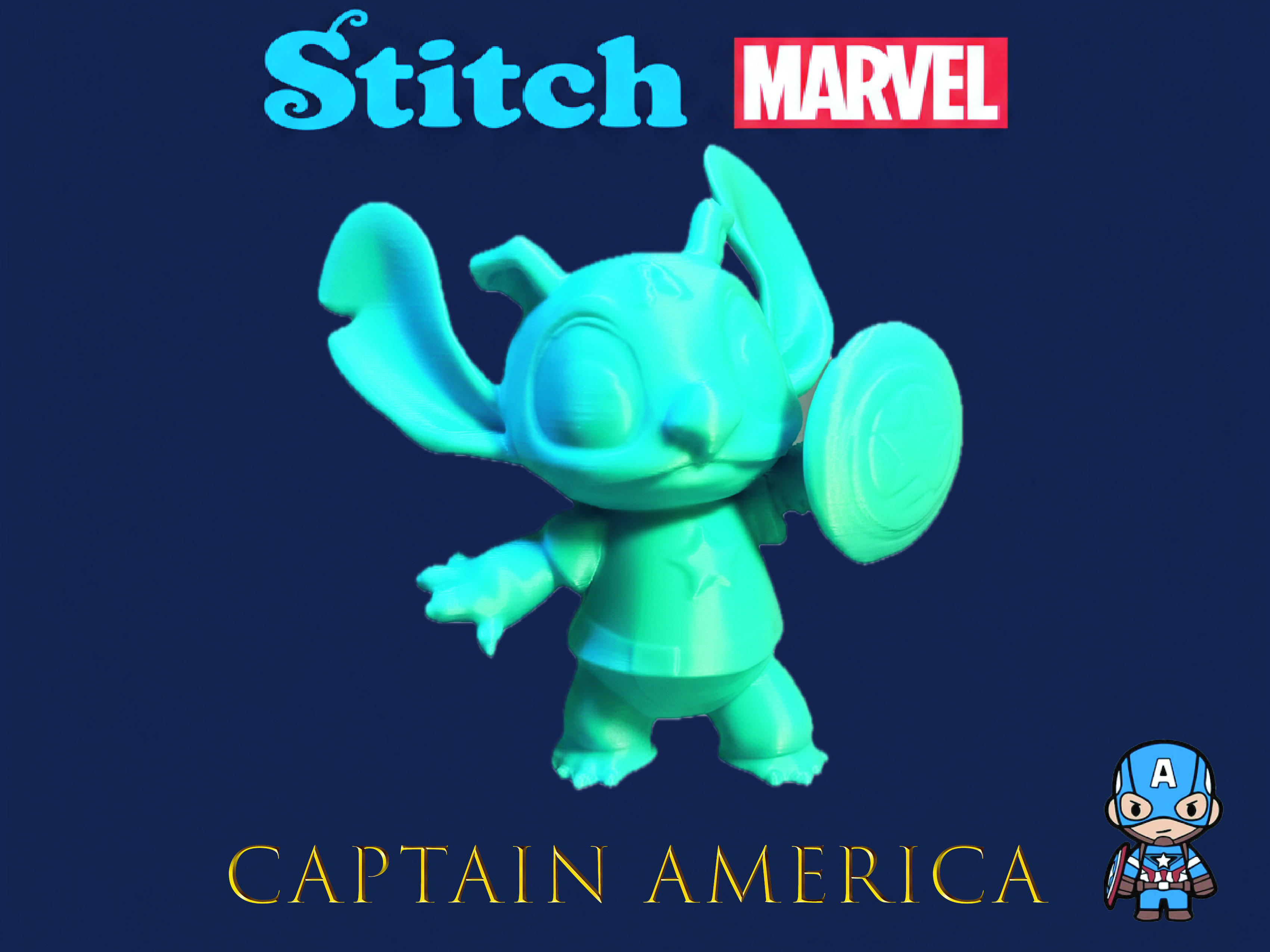 Stitch as Captain America (Disney meets Marvel)