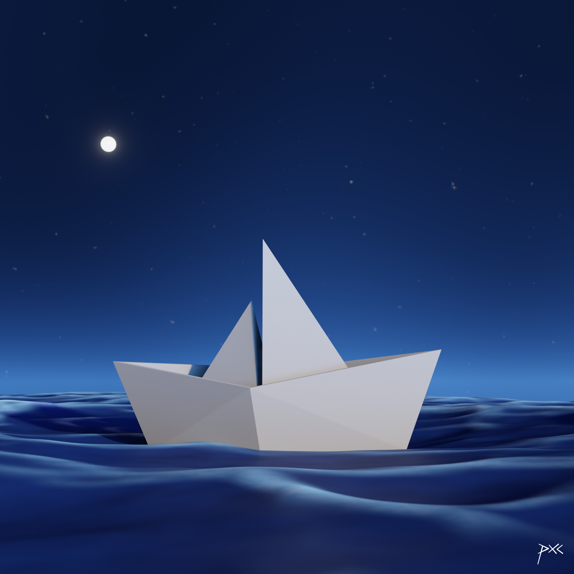 Floating Paper Ship (Boat)
