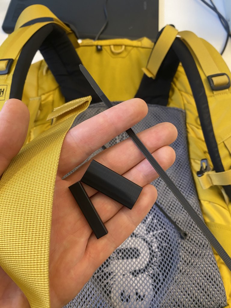 Backpack Hip Belt Strap Shortener for 4.6 mm Zipties by polydisco