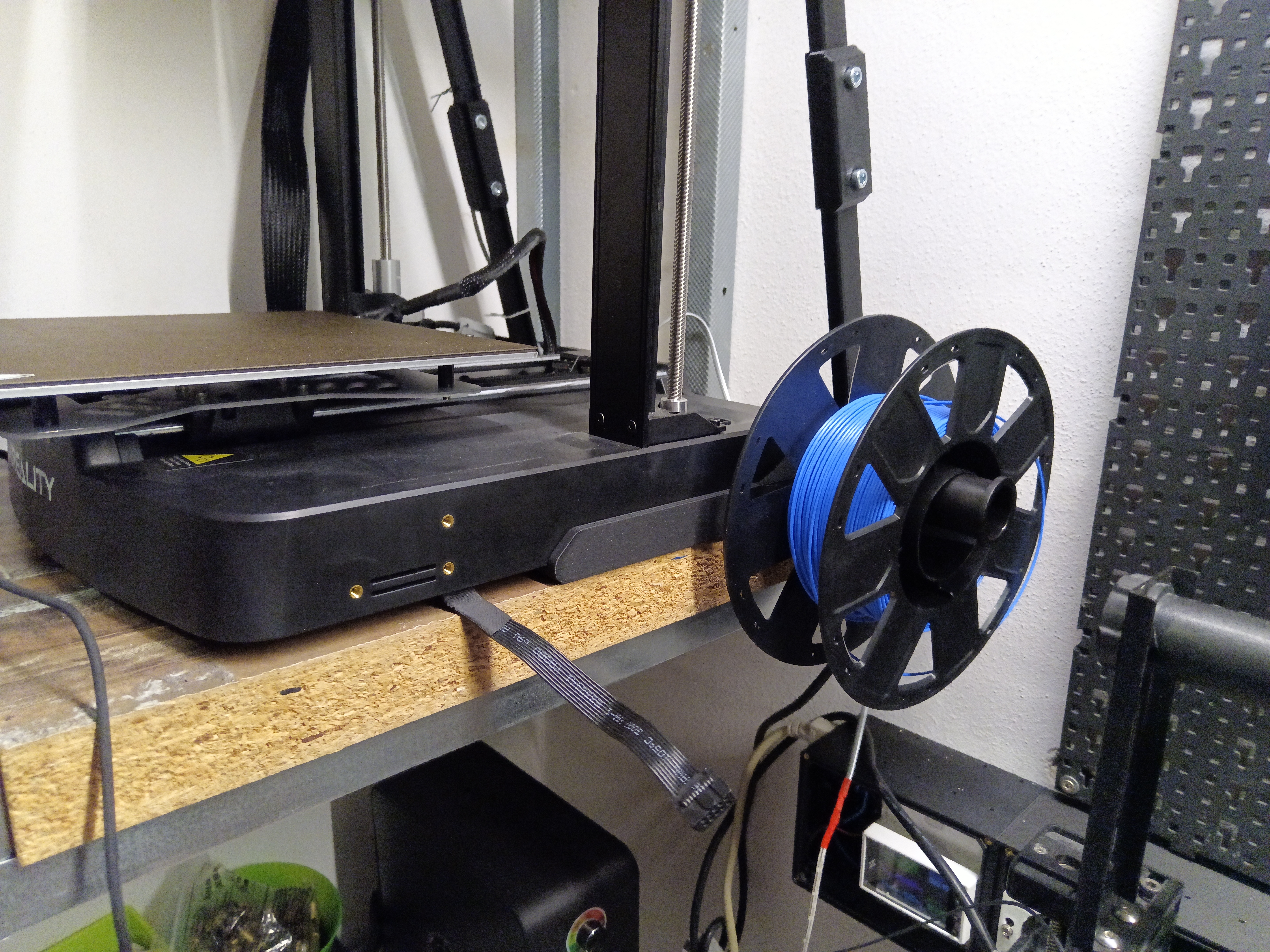 Side spool holder with anti shake construction - Ender 3 v3 KE 3D model thumbnail