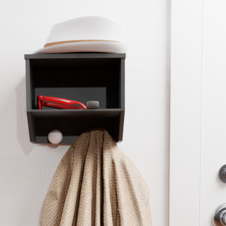 Entryway Shelf with Knob Hooks by cSandra Download free STL model