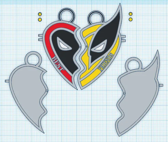 DeadPool and Wolverine best friend locket/ Pendant set