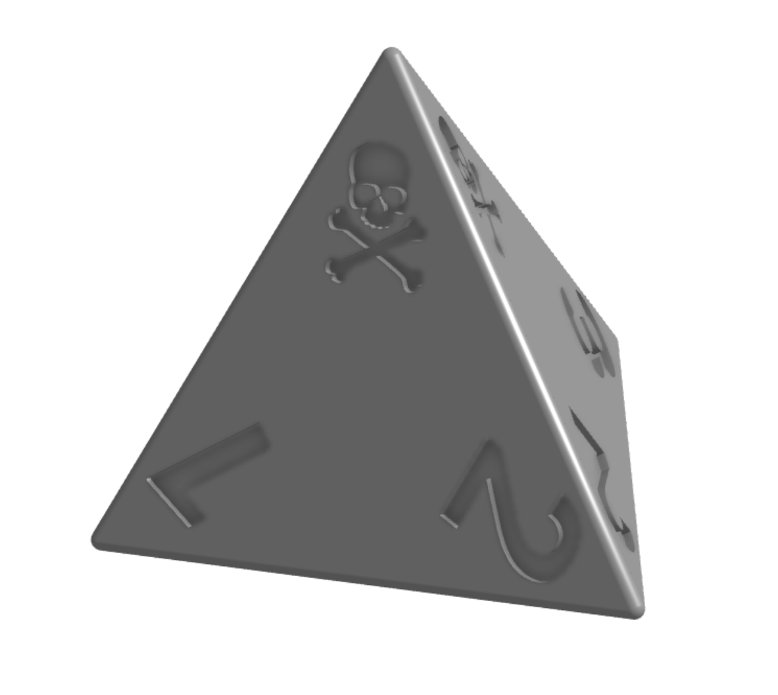 Skull-Loaded D4 – Hollow Biased Cursed Dice