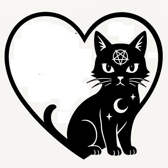 Heart with celestial Cat Wall art 3D model