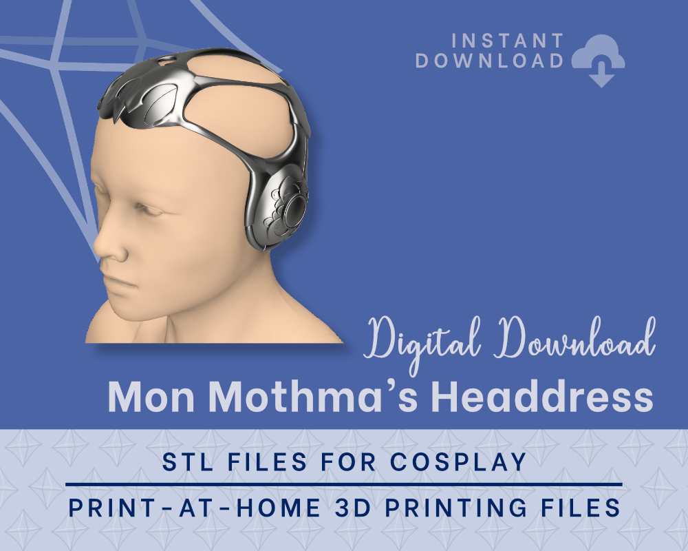 Mon Mothma Headdress STL Files - Star Wars Cosplay Accessory (Digital Download)