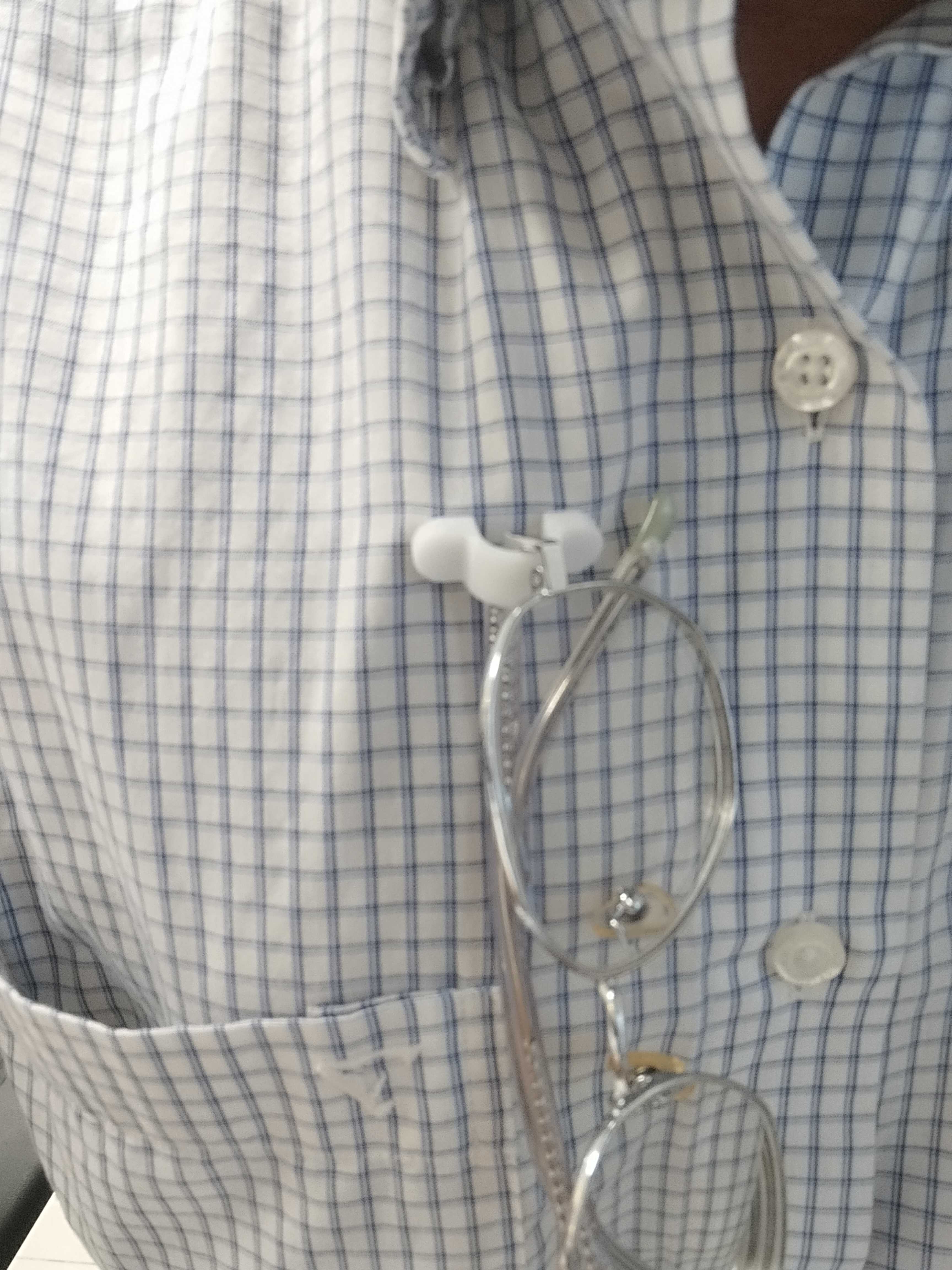 Simple magnetic glasses holder - clip onto your shirt