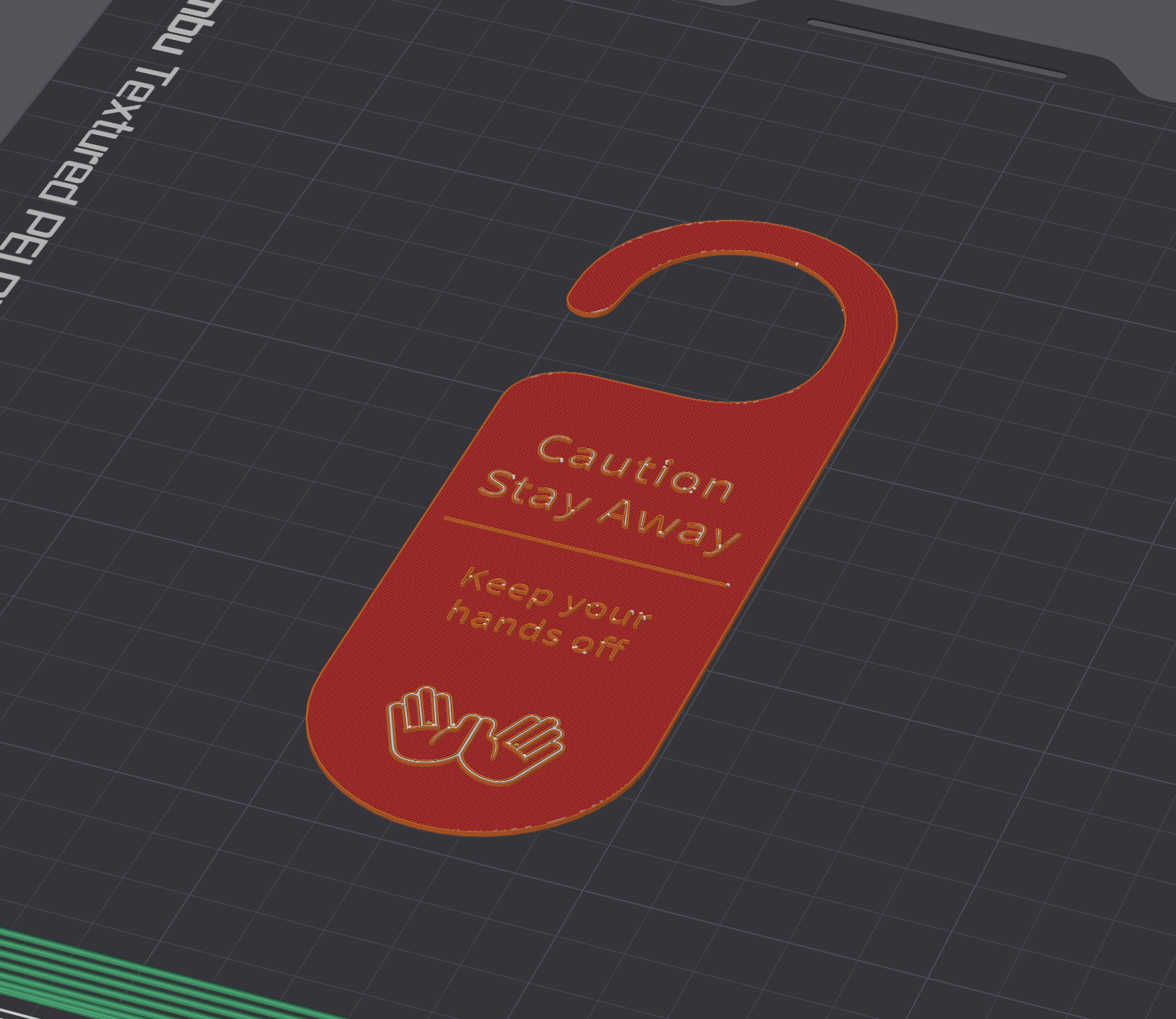 Caution door tag