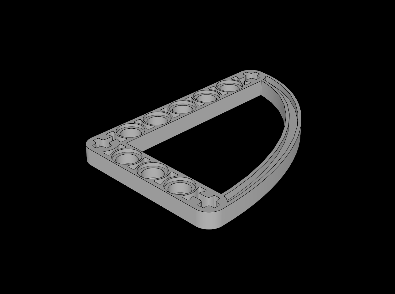 Lego Compatible (32251.dat) Technic Beam  5 x  7 x  0.5 Liftarm Bent 90 Quarter Ellipse