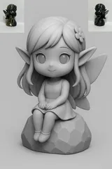 Fairy Sitting On a Rock