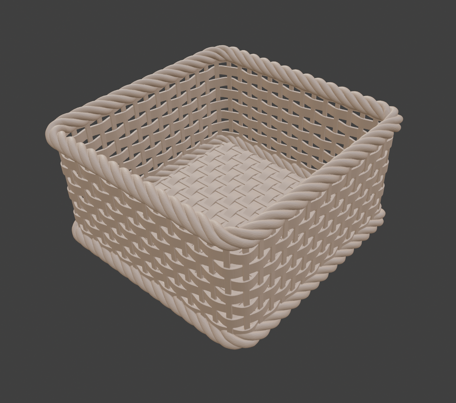 square shaped woven basket