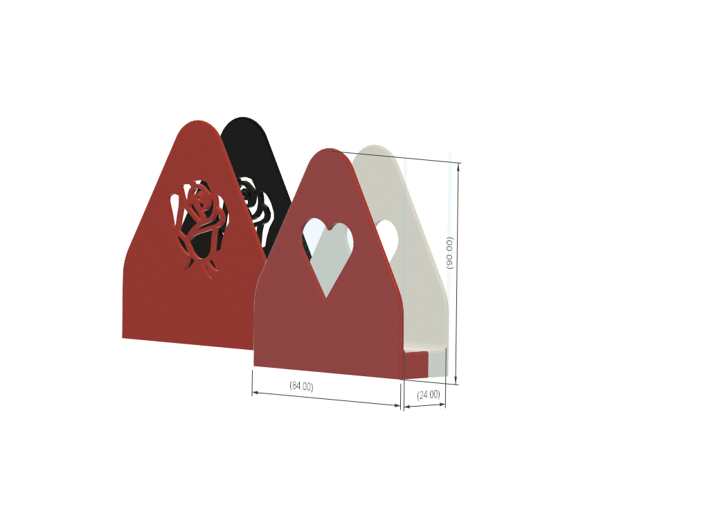 Serviettenständer Rose und Herz / stand or holder for napkins  (easy to print), nicht nur für den Valentinstag — miniatura 5