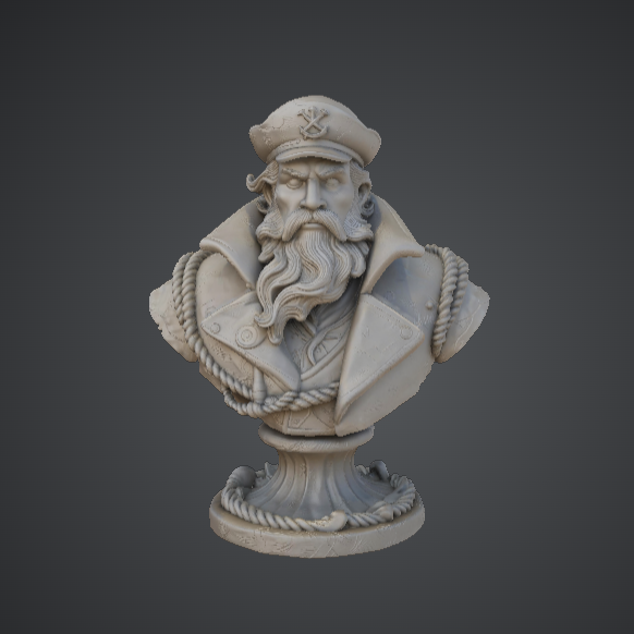 Sea Captain Bust – Nautical Commander Portrait