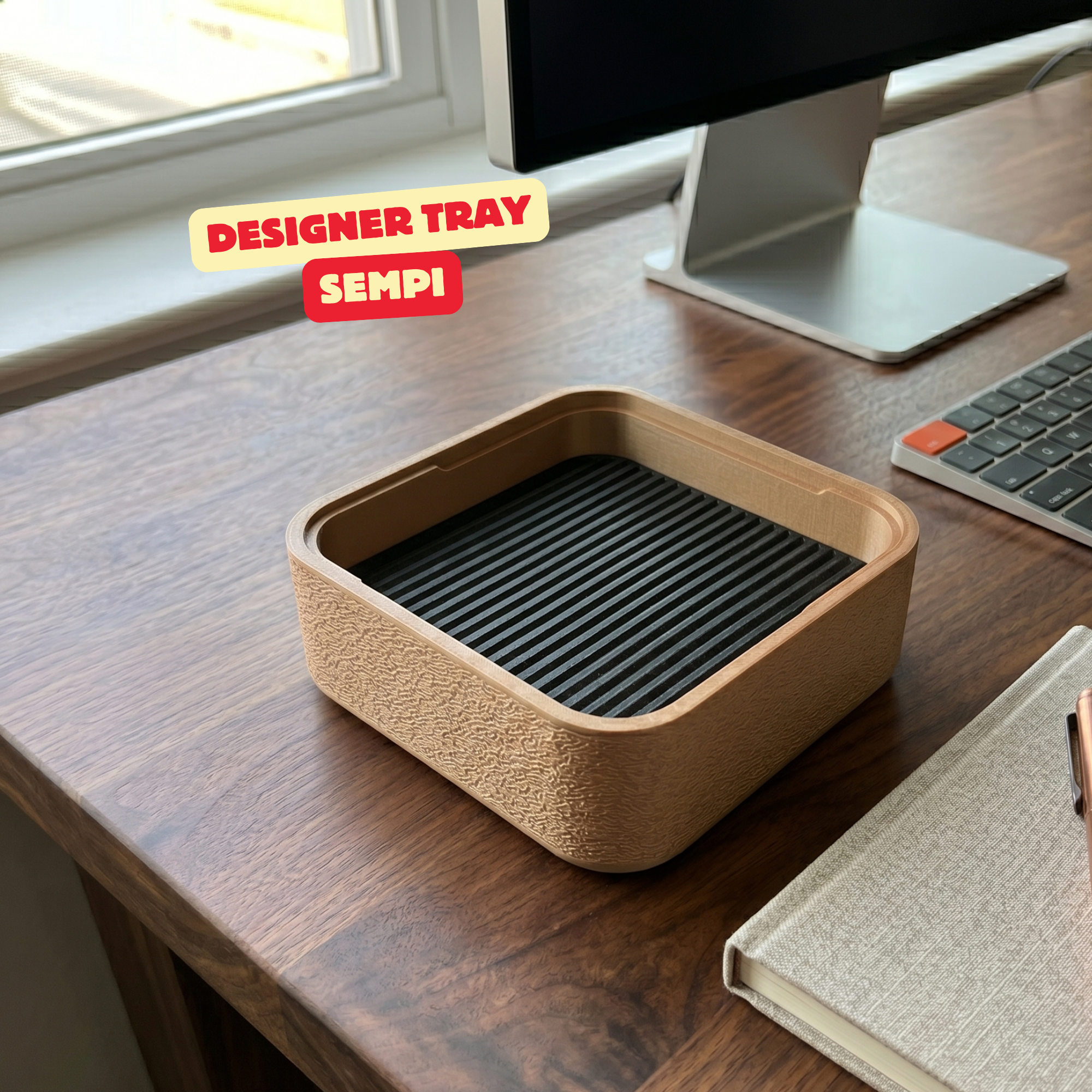 DESIGNER DESKTOP TRAY - SEMPI / DESKTOP ORGANIZER / MODERN HOME DECOR / OFFICE ESSENTIALS