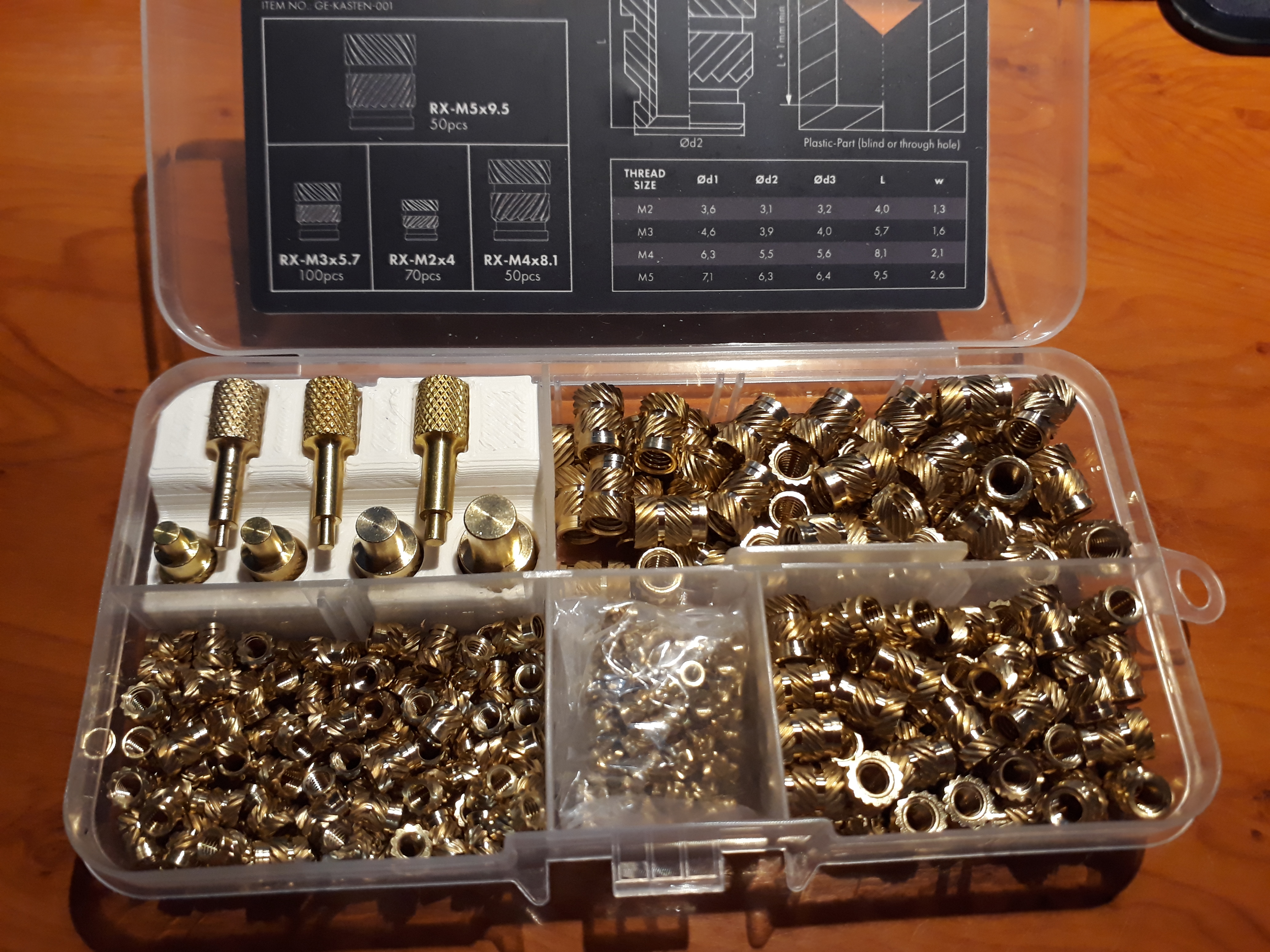 Ruthex m2 -> m8 insert tips only, with Long m2, 2.5, 3 needles, For Ruthex assortement box