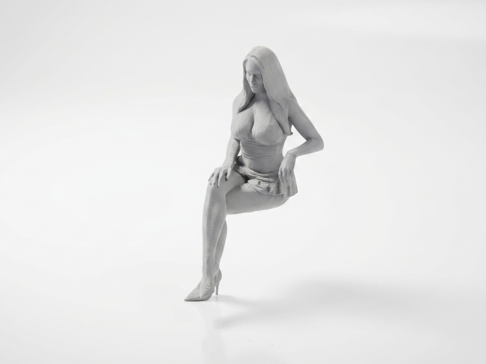 Sat Lady Elegant Female Figurine 3D Printable