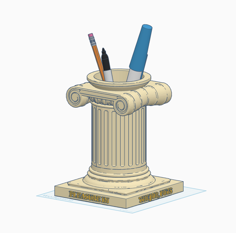 Greek Pillar Vertical Pencil Case