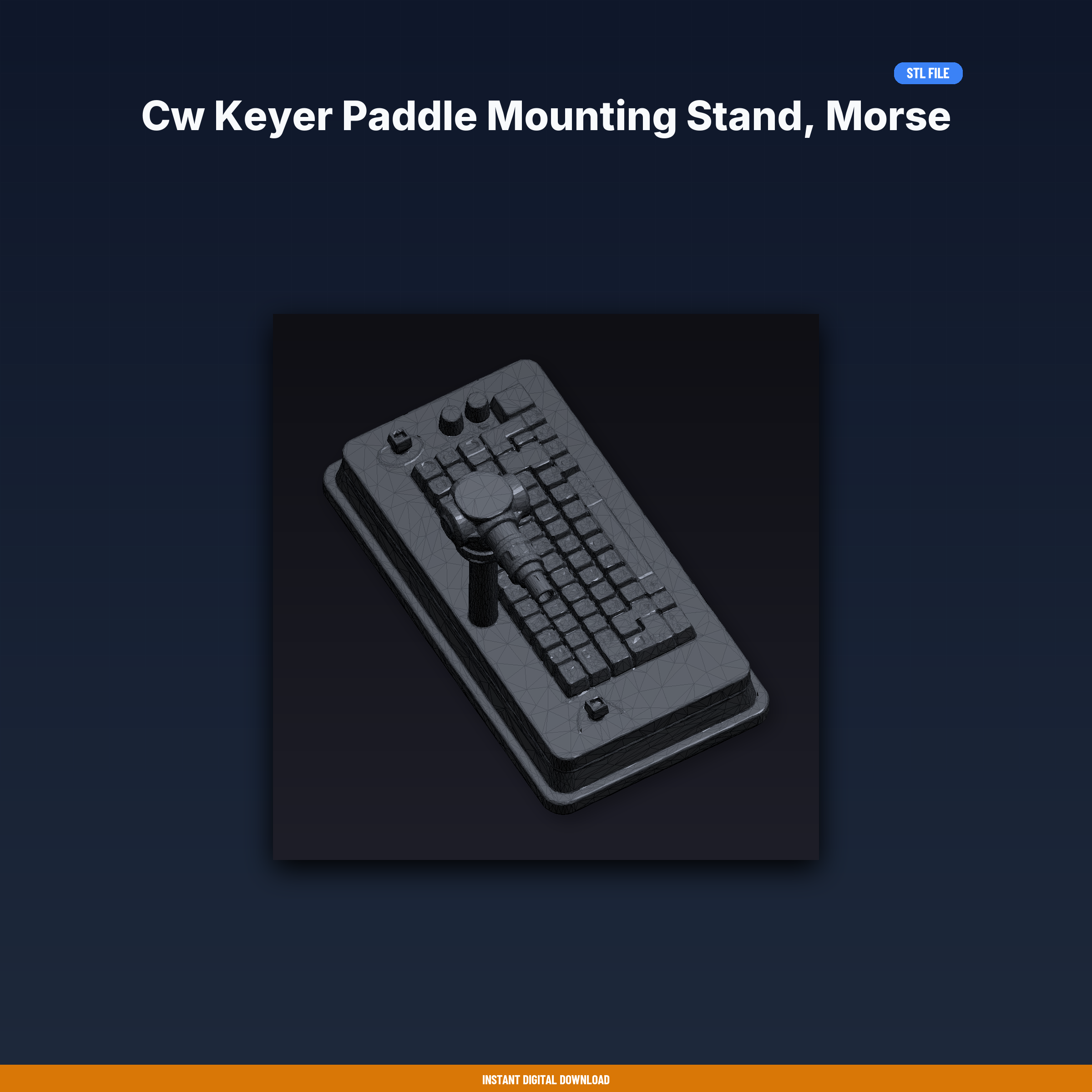 Cw Keyer Paddle Mounting Stand, Morse Code, Weighted Base, Ham Radio - 3D Printable STL File