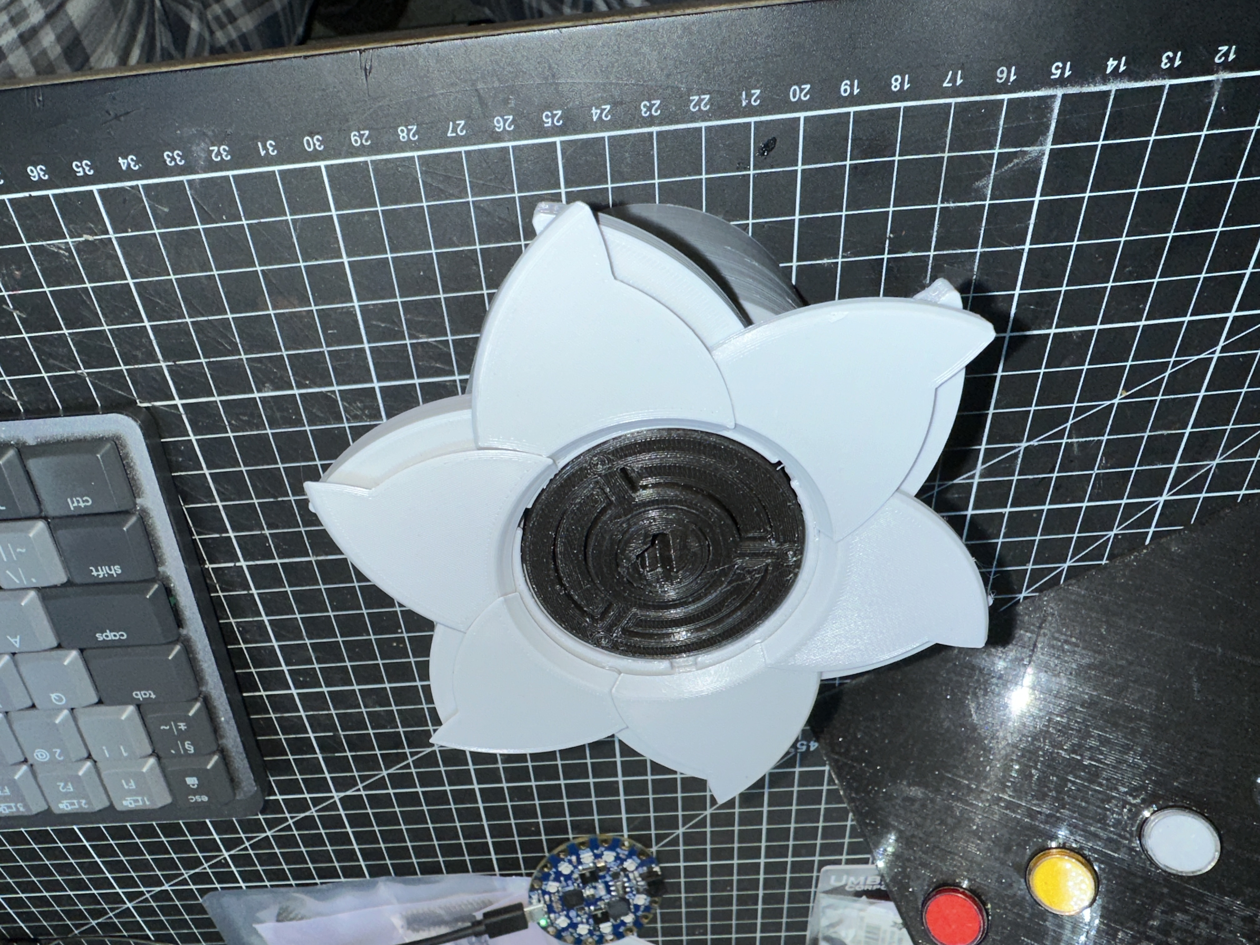 Flower Iris container for twisted puzzle