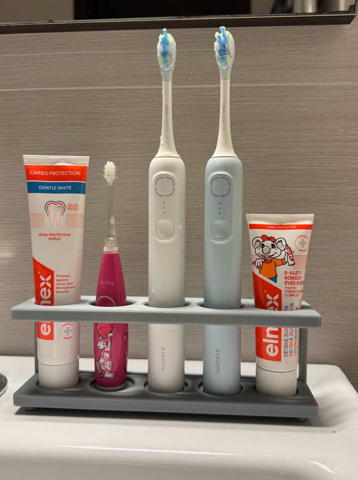 Toothbrush & Toothpaste Organizer (Electric + Manual)