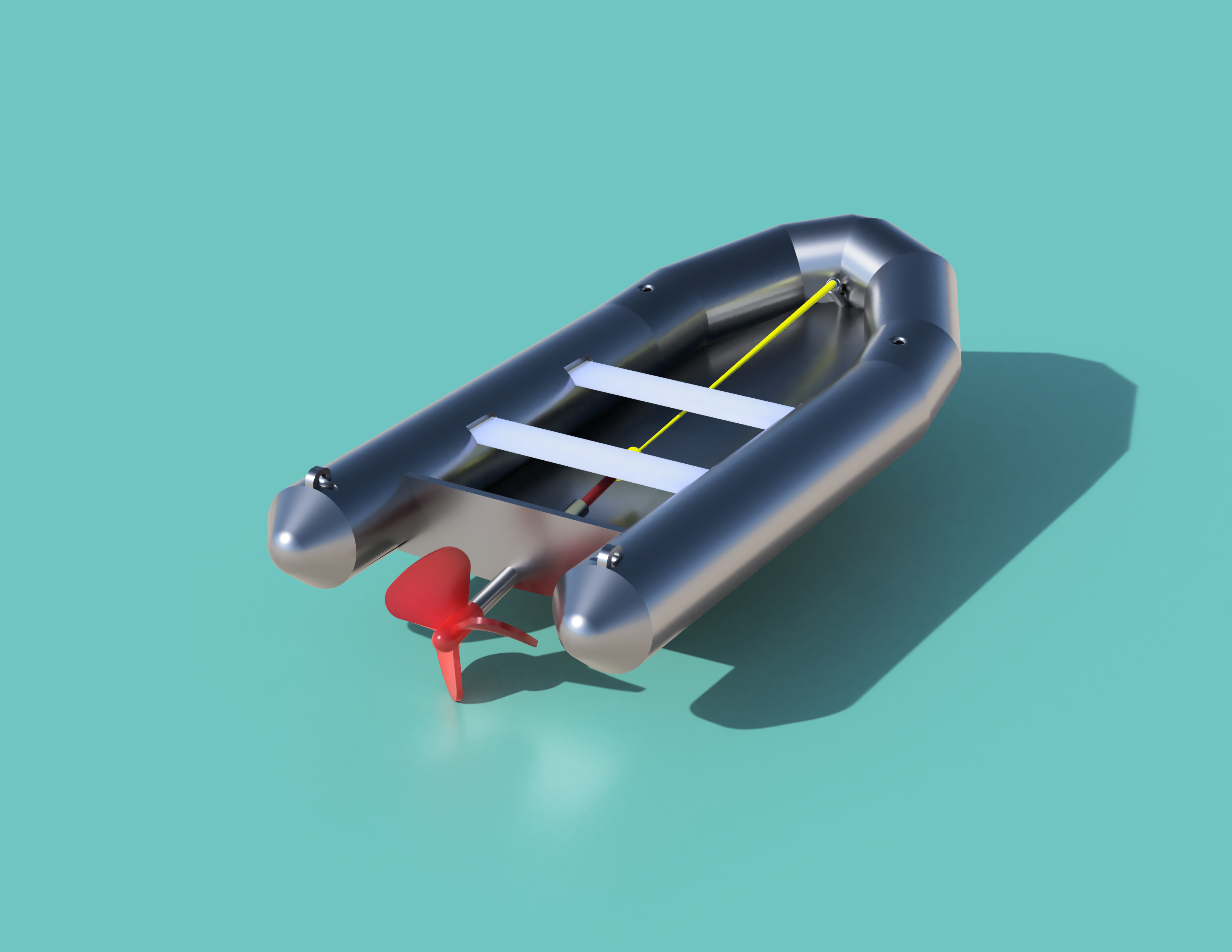 Inflatable boat with proppeler