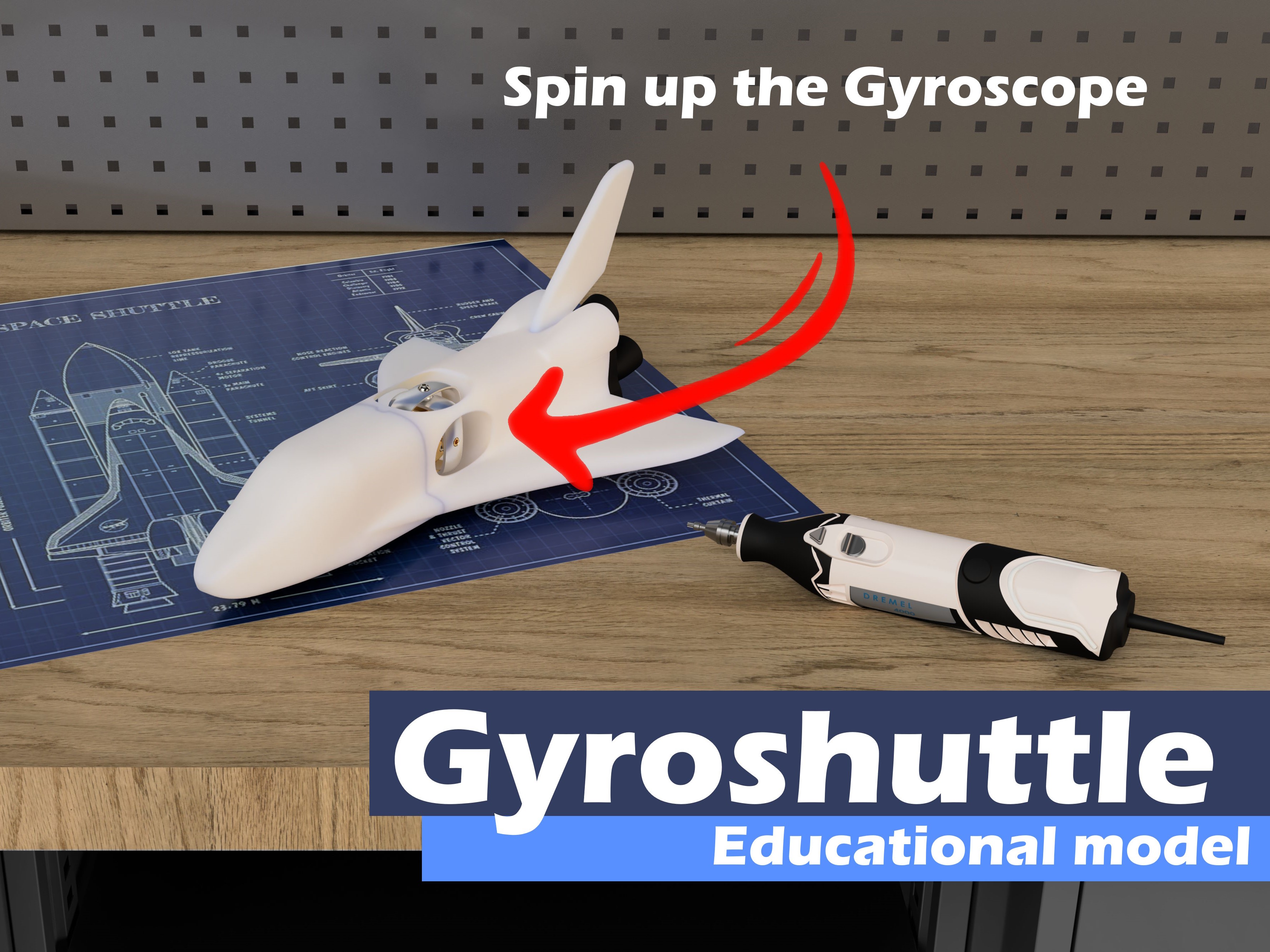 Gyroshuttle: A 3D-Printed Gyroscope-Integrated Space Shuttle Model