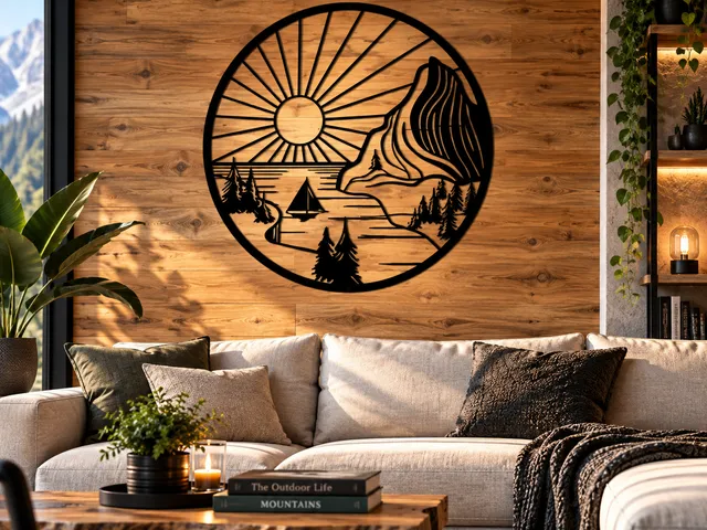WallArt - Mountains Sun Sea