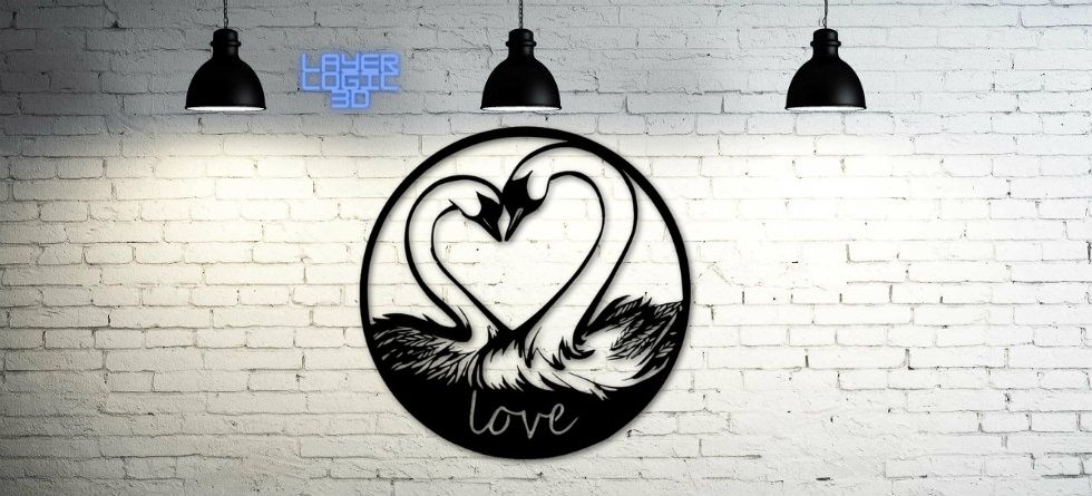 Swans In Love - Wall Art