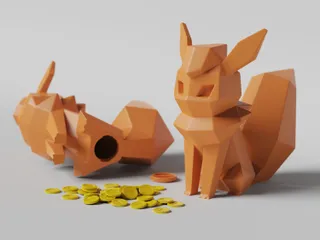 Low poly eevee piggy bank by Swagga5aur | Download free STL model