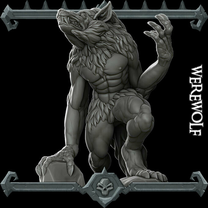 Rocket Pig Games Support-Free Werewolf 3D model thumbnail