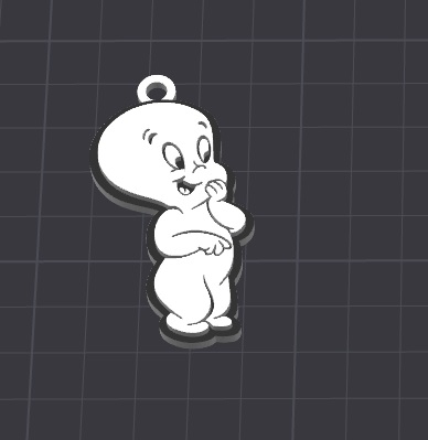 cartoon character casper the ghost keychain / necklace charm (free for commercial use)