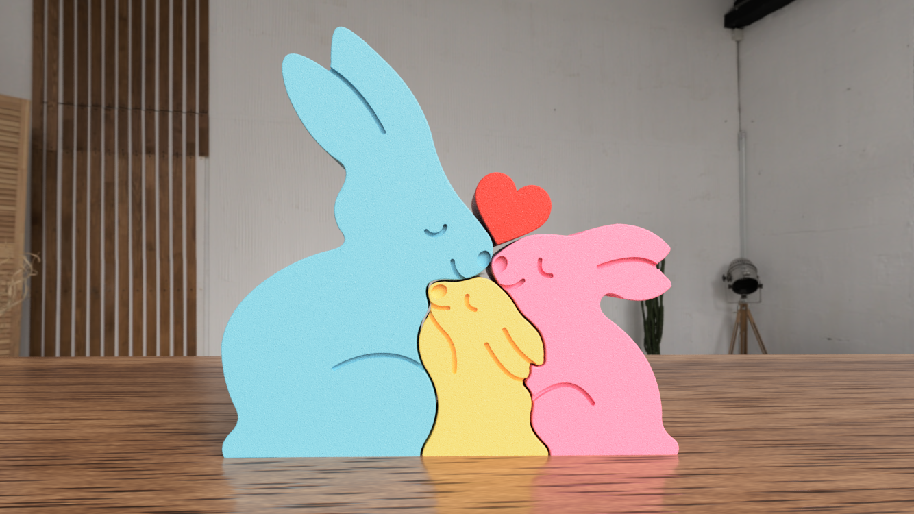 Bunny Family Decoration | 3 components by Valeria Momo | Download free STL  model | Printables.com