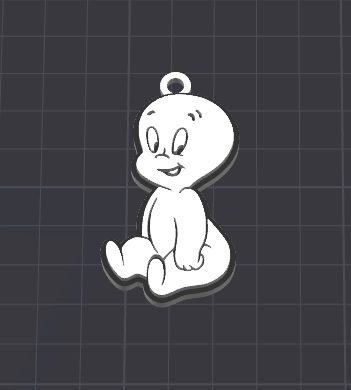 cartoon character casper the ghost keychain / necklace charm (free for commercial use)