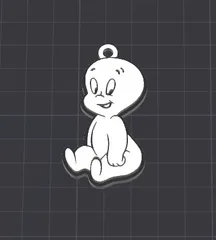 cartoon character casper the ghost keychain / necklace charm (free for ...