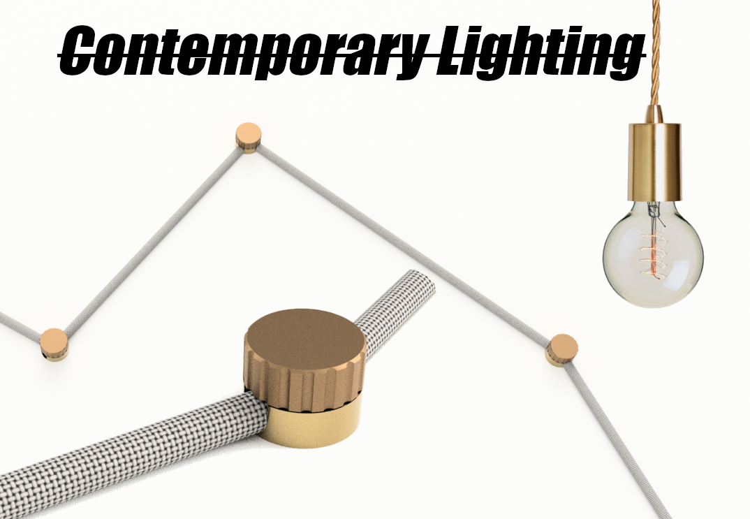 Contemporary Wall Mount for Textile Lighting Cable / Wire