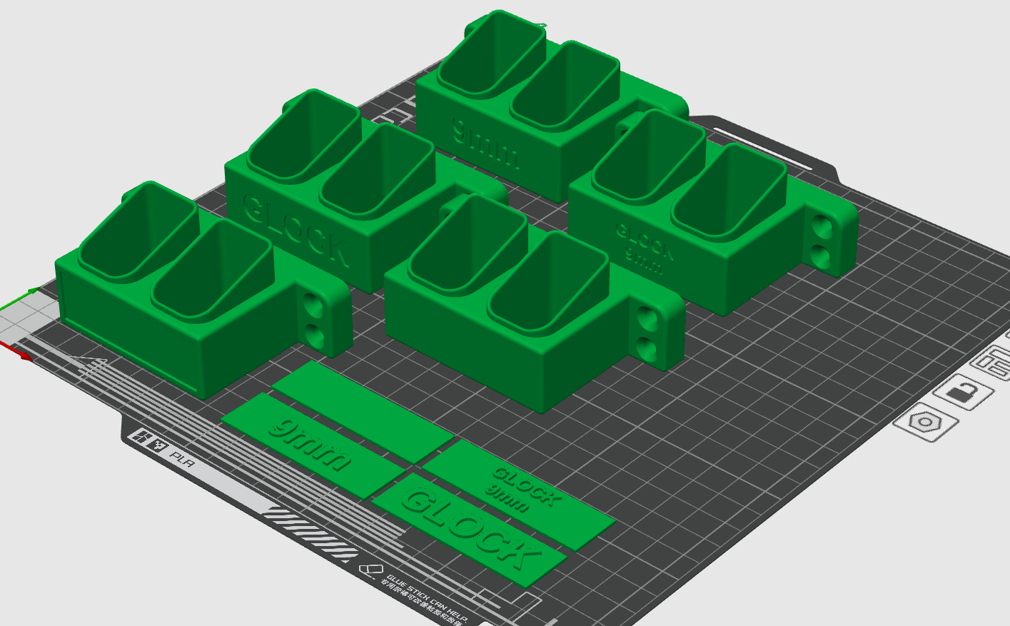 Glock Double Stack Wall Mounted Magazine Holder (2 Magazine Variant)