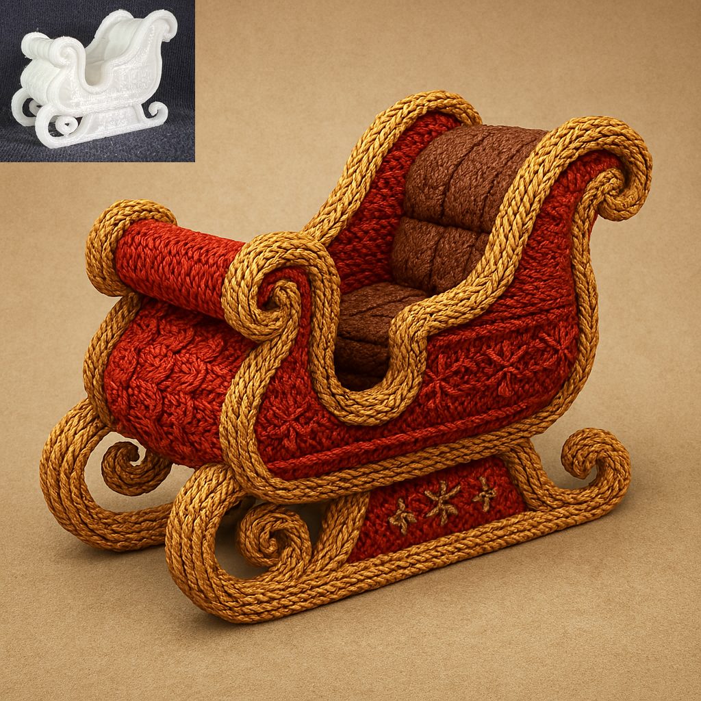 Knitted Santa's Sleigh