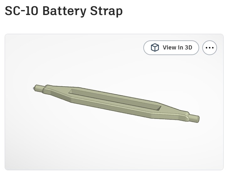 Team Associated SC-10 Battery Strap with modification for balancing port batteries