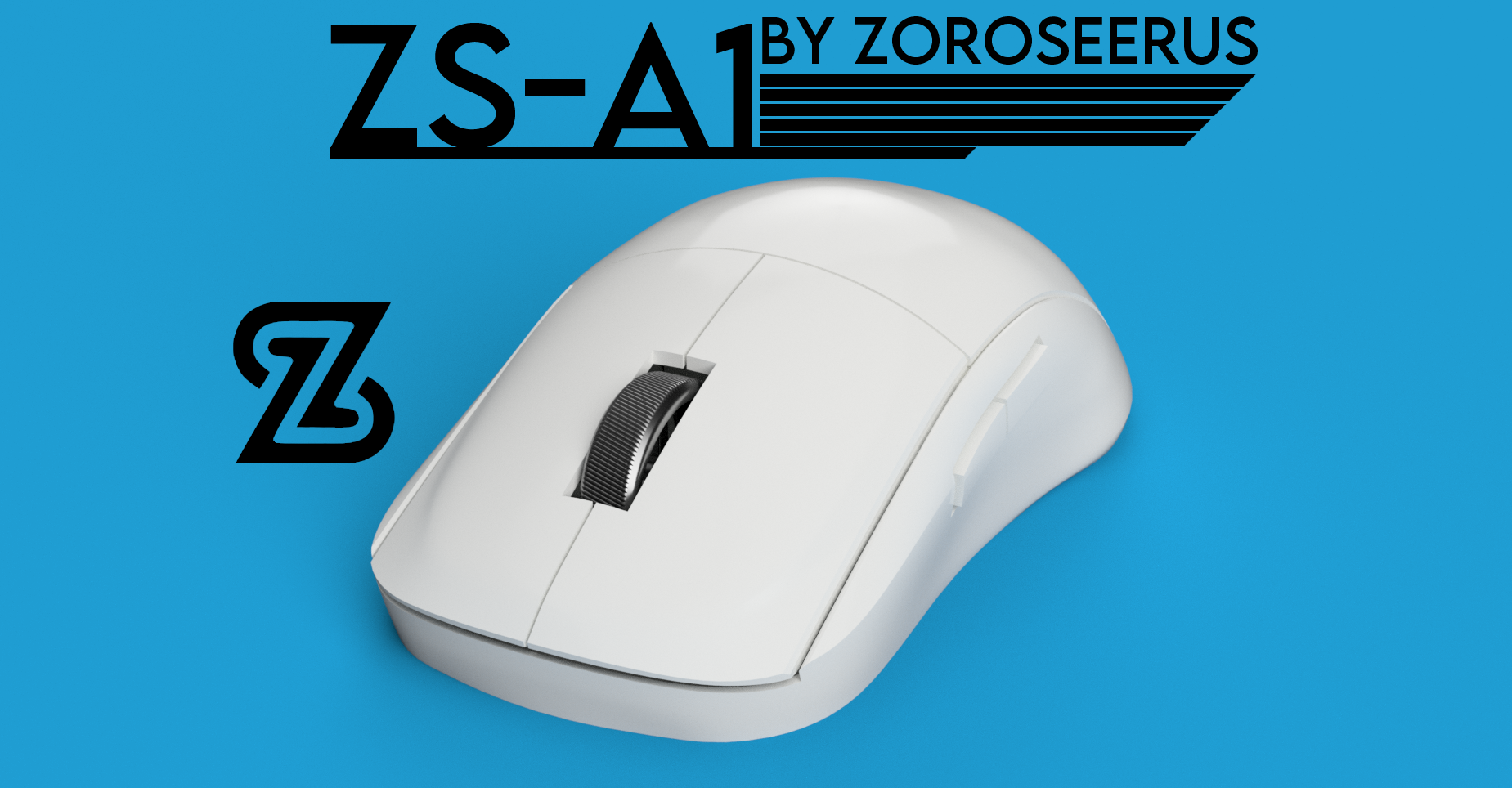 ZS-A1, 3D Printed Symmetric Wireless Mouse for Logitech G305