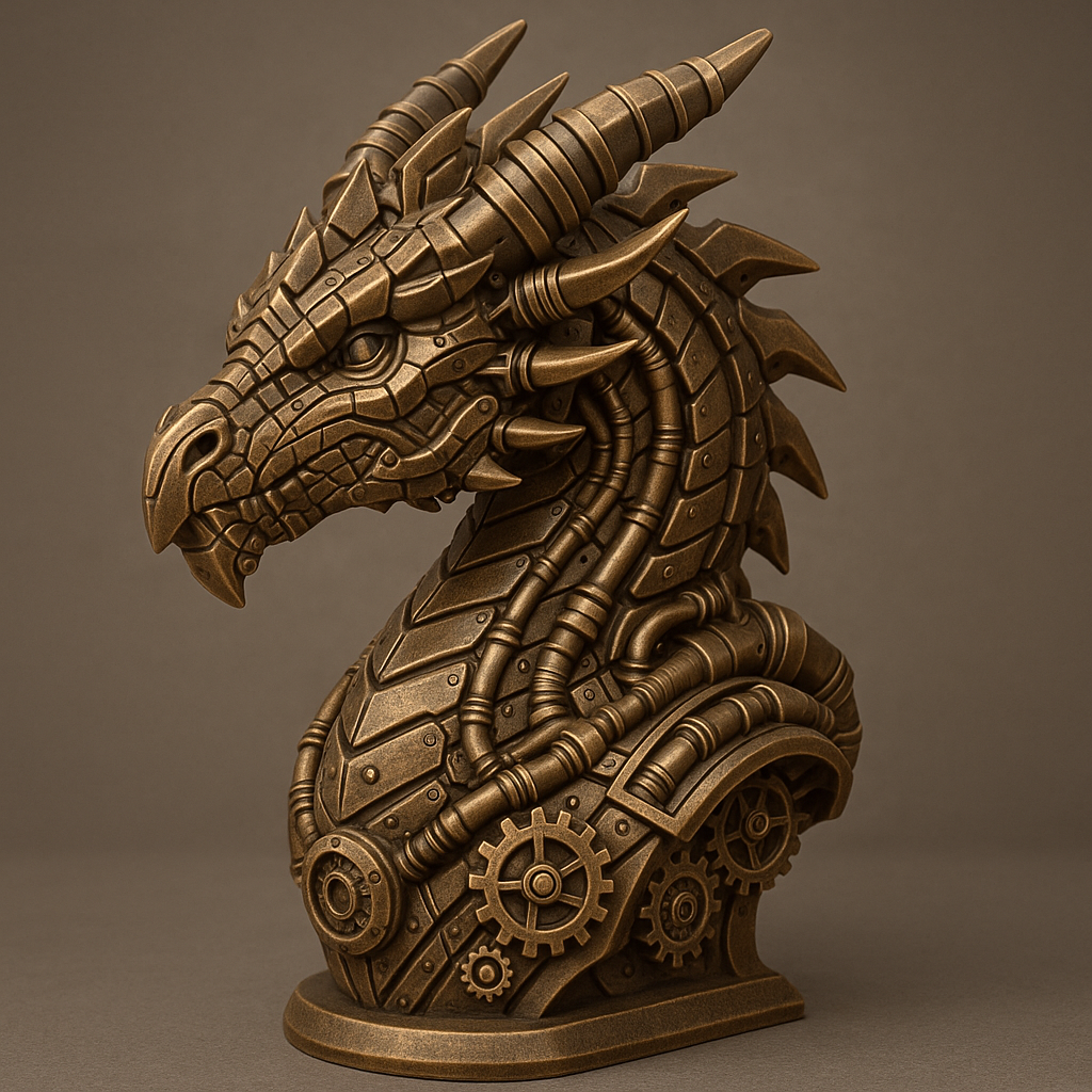 Steampunk Dragon Bust