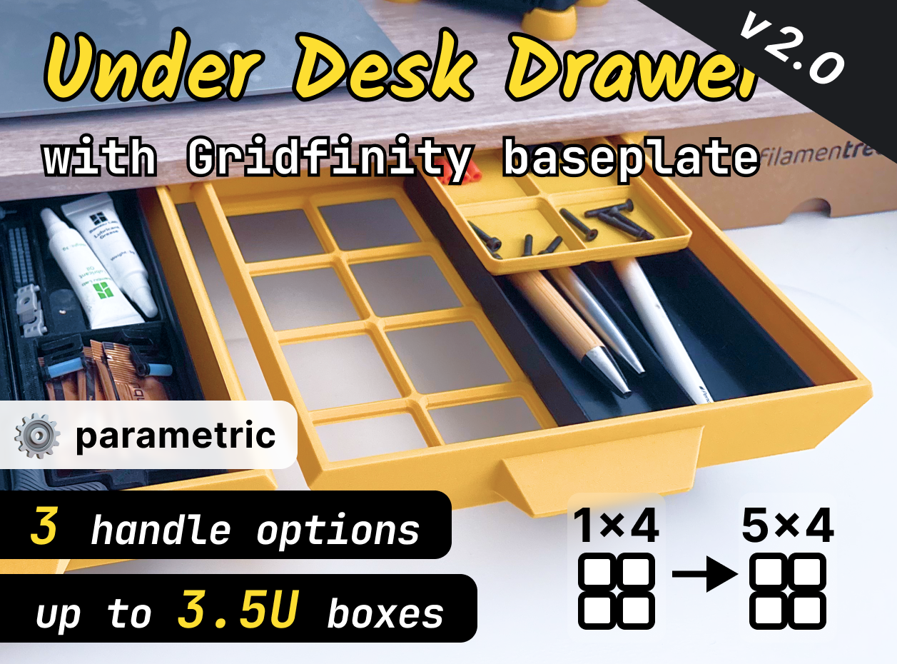 Under Desk Drawer - Gridfinity