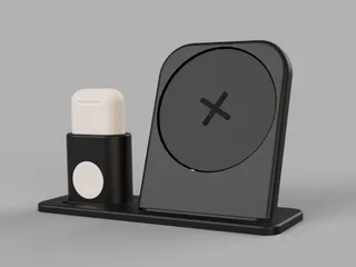 Apple 2 in 1 Charging Dock with Ikea Livboj QI by Zkaza Download free STL model Printables