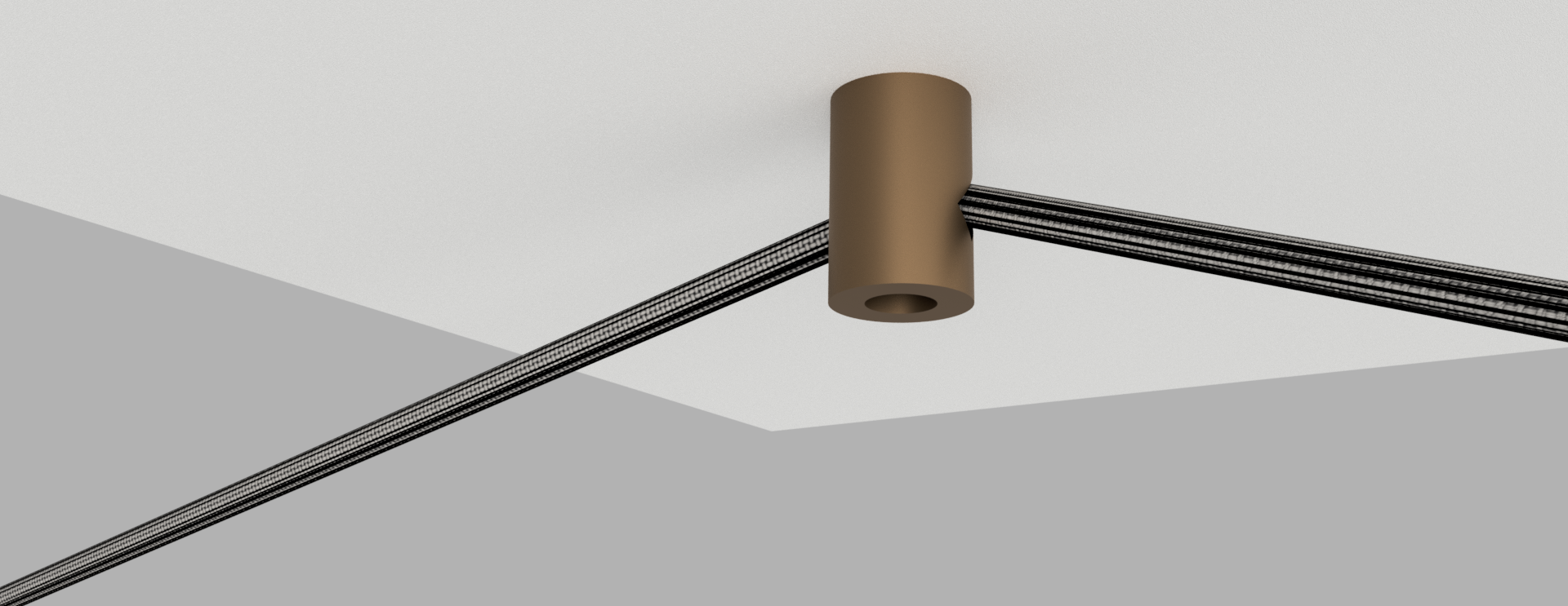 Contemporary Ceiling Mount for Textile Lighting Cable - Type2