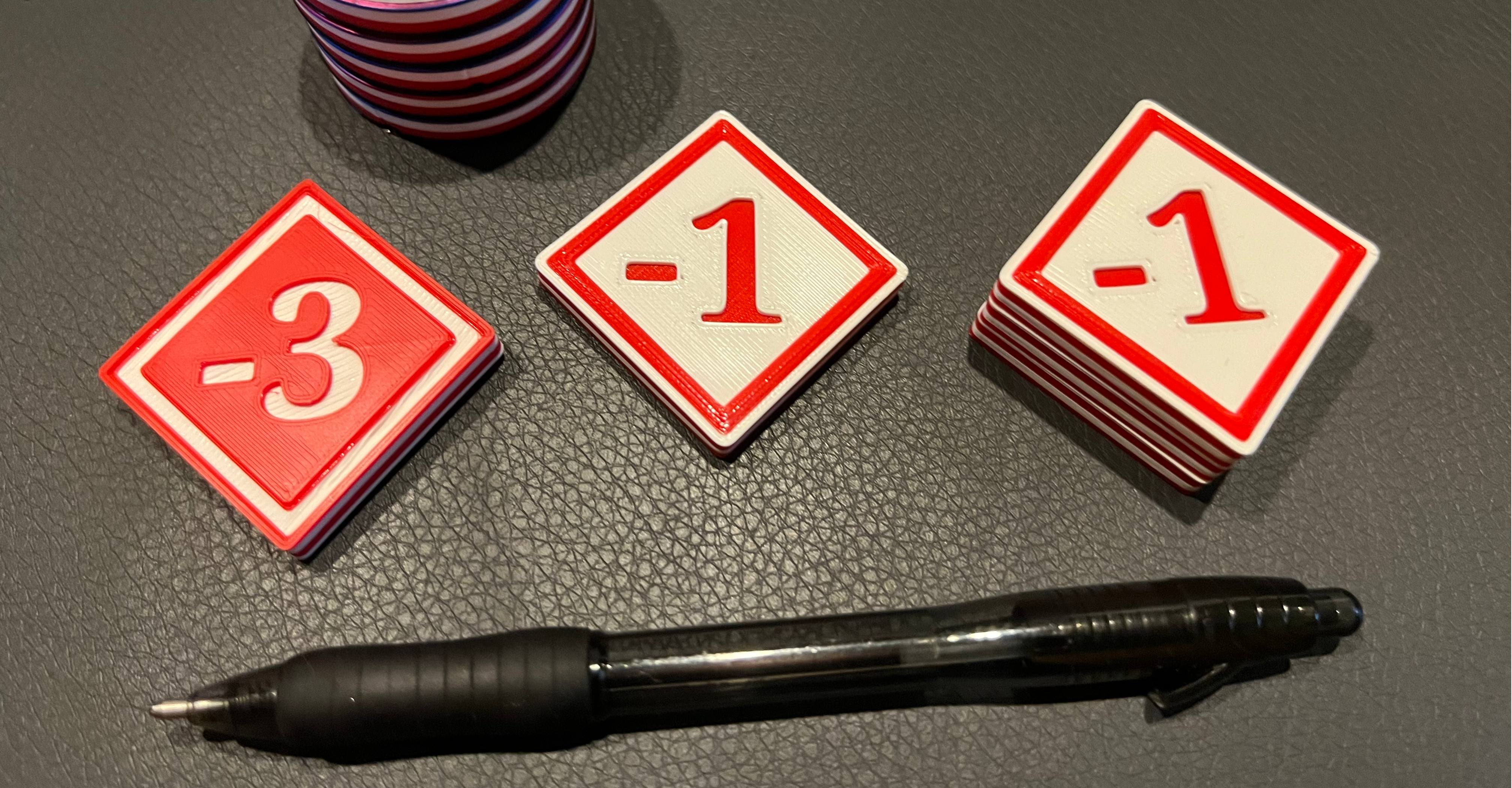 Traveller RPG Wound Modifier Gaming Tokens